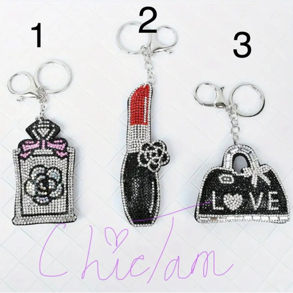Chic Keychain Bag Charm - Perfume, Lipstick, Handbag - Picture 1 of 11